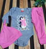 Conjunto Cinza/Rosa - TAMANHO M